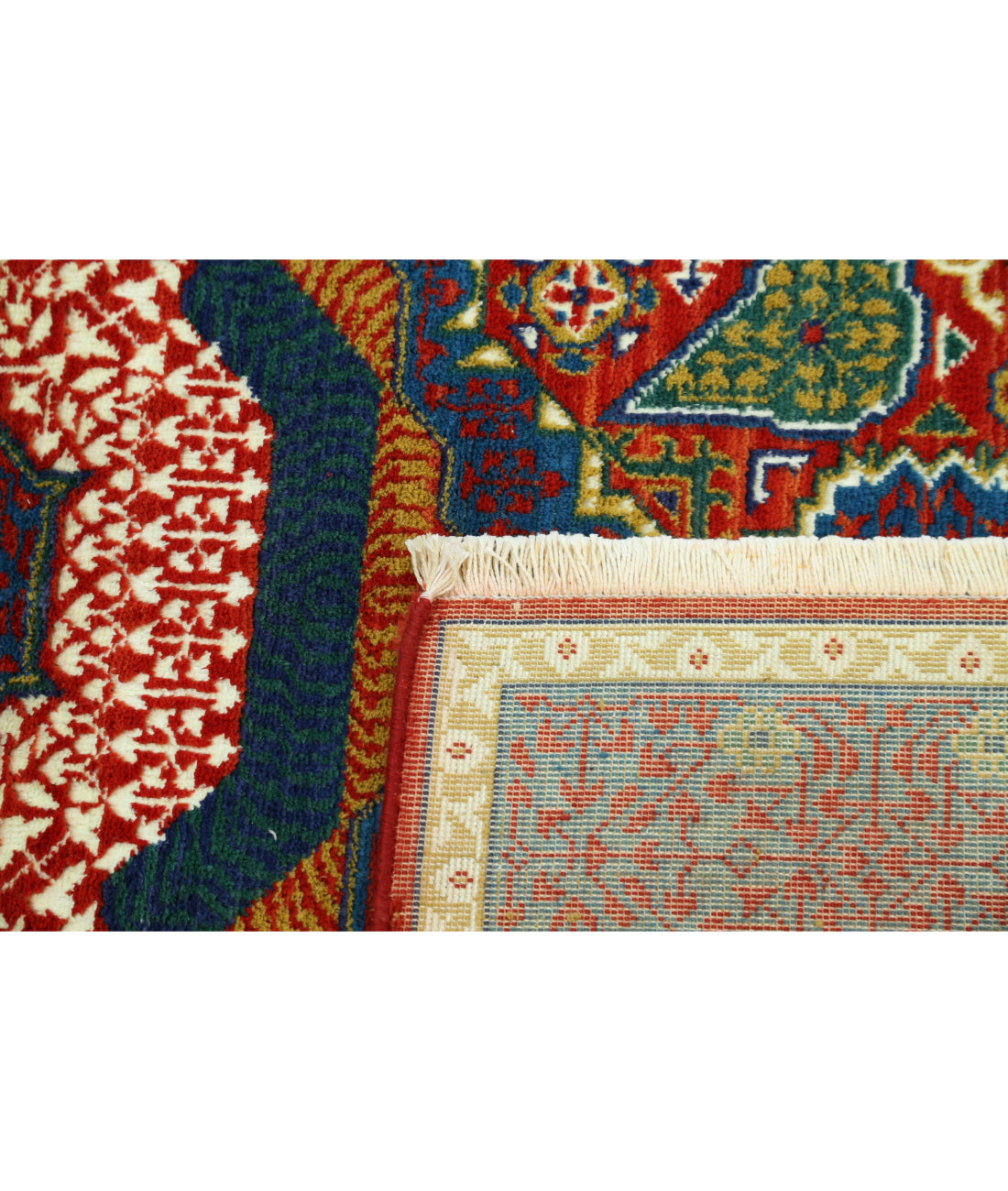 Gulshan Wool & Bamboo Silk Rug - 4'0'' x 5'10'' 4'0'' x 5'10'' (120 X 175) / Red / Blue