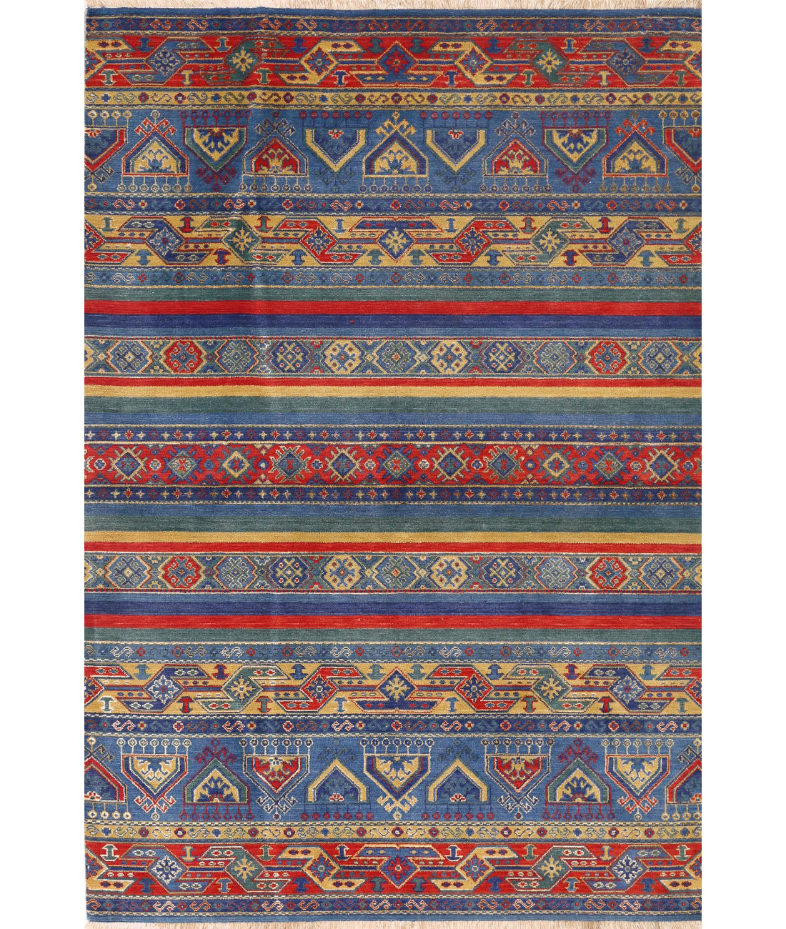 Gulshan Wool &amp; Bamboo Silk Rug - 4&#39;0&#39;&#39; x 5&#39;10&#39;&#39; 4&#39;0&#39;&#39; x 5&#39;10&#39;&#39; (120 X 175) / Blue / Red
