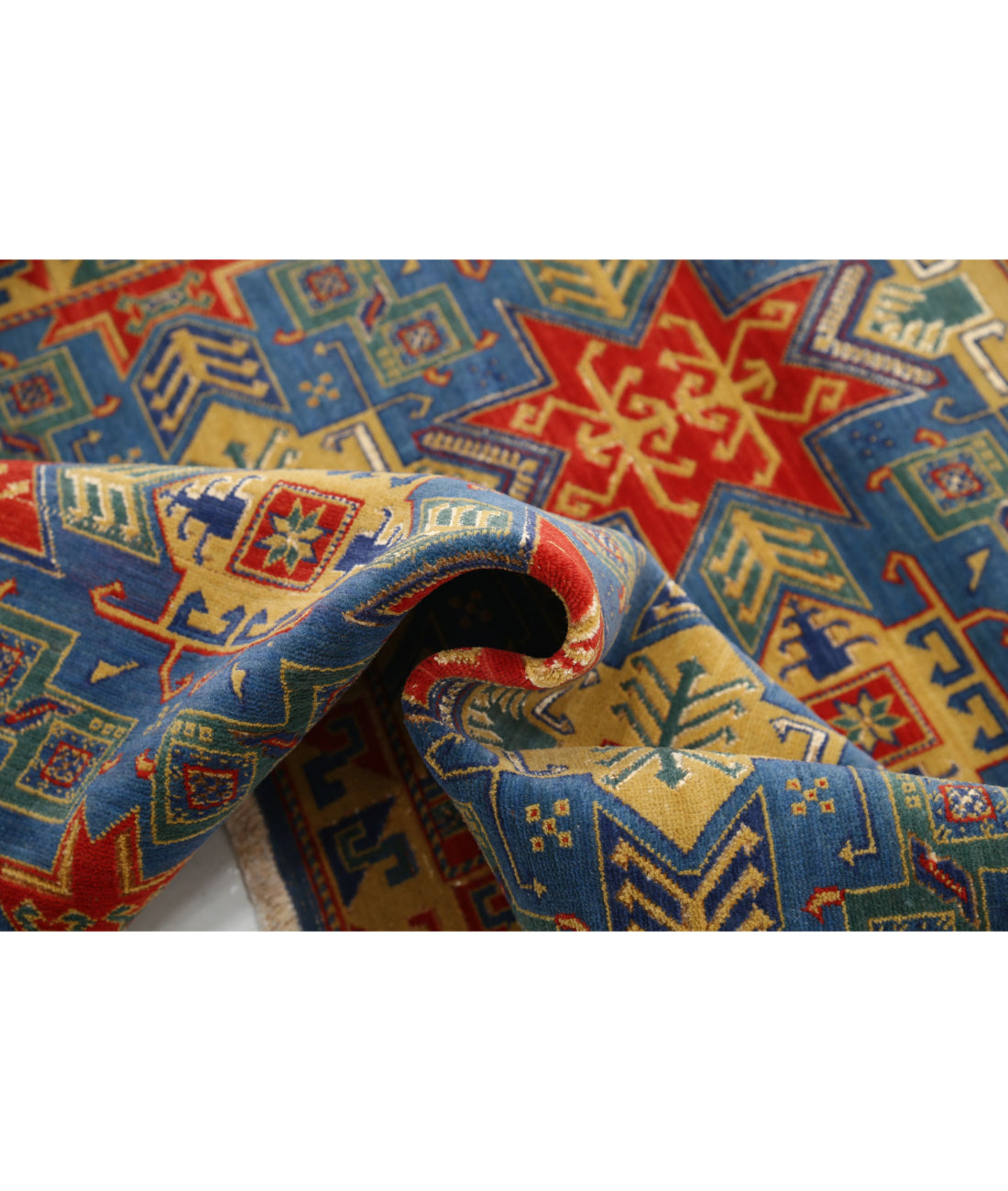 Gulshan Wool & Bamboo Silk Rug - 4'0'' x 5'9'' 4'0'' x 5'9'' (120 X 173) / Blue / Gold