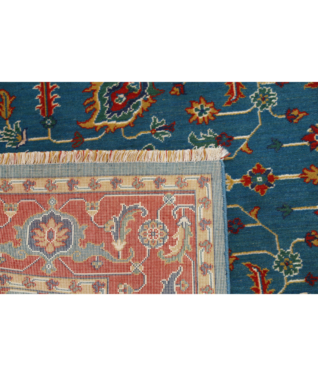 Gulshan Wool & Bamboo Silk Rug - 3'10'' x 6'1'' 3'10'' x 6'1'' (115 X 183) / Blue / Red