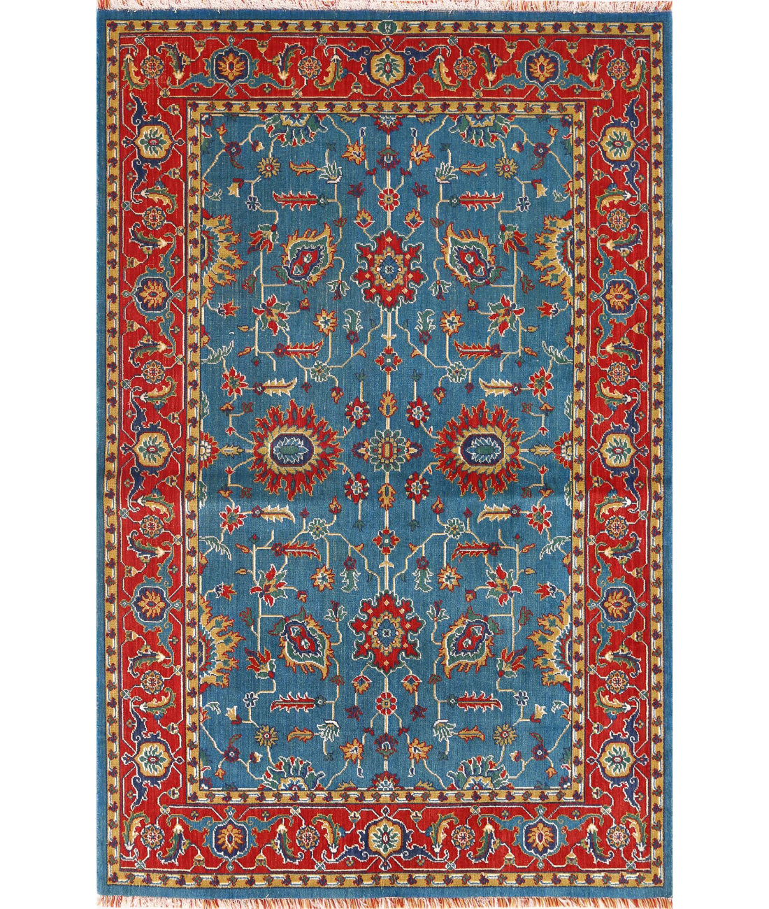 Gulshan Wool &amp; Bamboo Silk Rug - 3&#39;10&#39;&#39; x 6&#39;1&#39;&#39; 3&#39;10&#39;&#39; x 6&#39;1&#39;&#39; (115 X 183) / Blue / Red