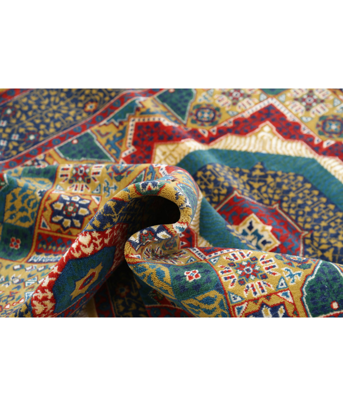 Gulshan Wool & Bamboo Silk Rug - 3'10'' x 6'0'' 3'10'' x 6'0'' (115 X 180) / Gold / Blue