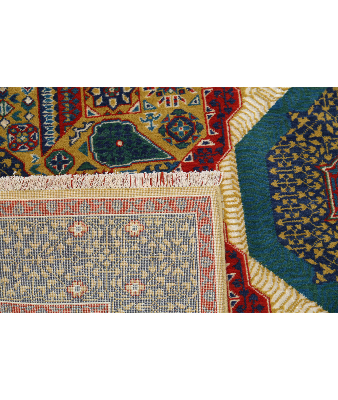 Gulshan Wool & Bamboo Silk Rug - 3'10'' x 6'0'' 3'10'' x 6'0'' (115 X 180) / Gold / Blue