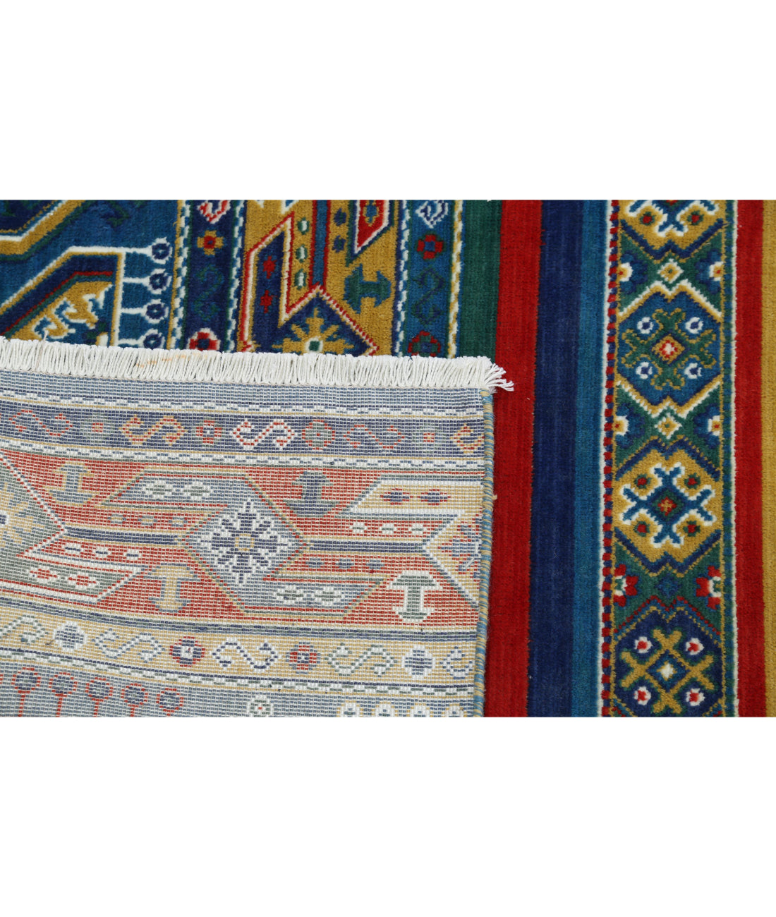 Gulshan Wool & Bamboo Silk Rug - 4'0'' x 5'10'' 4'0'' x 5'10'' (120 X 175) / Blue / Green