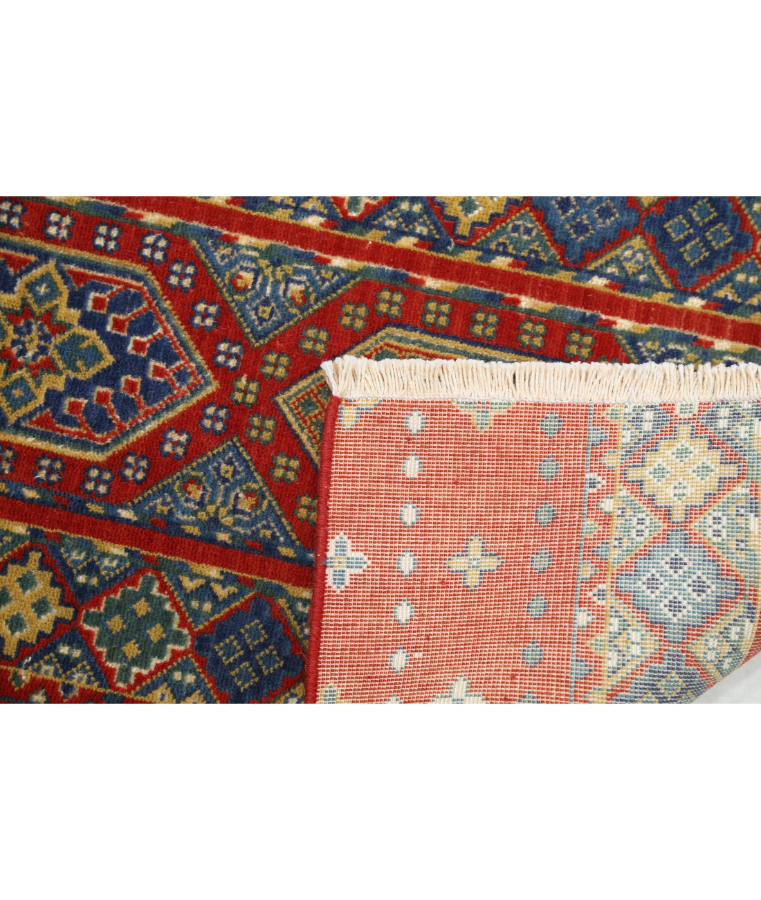 Gulshan Wool & Bamboo Silk Rug - 2'1'' x 3'10'' 2'1'' x 3'10'' (63 X 115) / Red / Blue