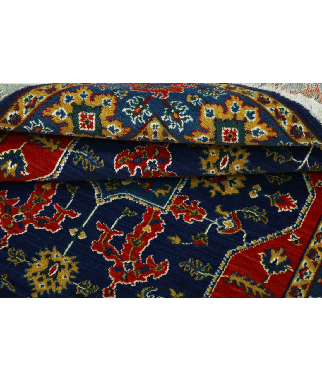 Gulshan Wool & Bamboo Silk Rug - 4'0'' x 5'10'' 4'0'' x 5'10'' (120 X 175) / Blue / Red