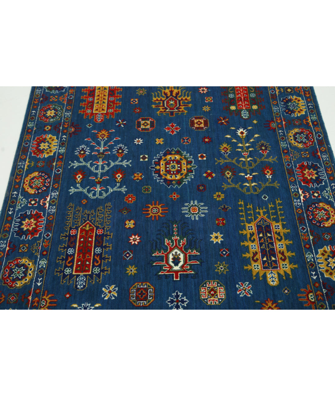 Gulshan Wool & Bamboo Silk Rug - 3'10'' x 6'0'' 3'10'' x 6'0'' (115 X 180) / Blue / Red