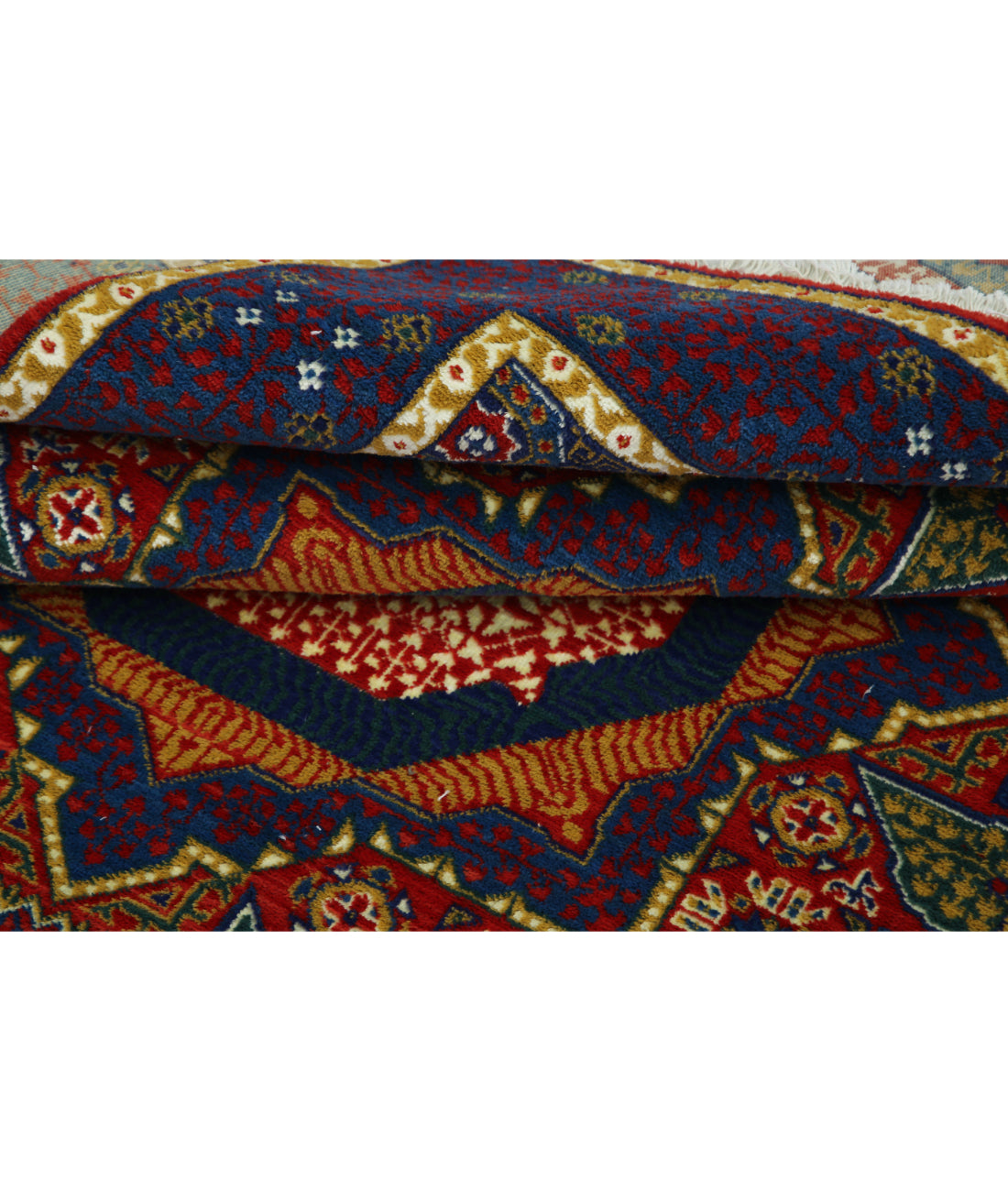 Gulshan Wool & Bamboo Silk Rug - 4'0'' x 5'10'' 4'0'' x 5'10'' (120 X 175) / Red / Blue