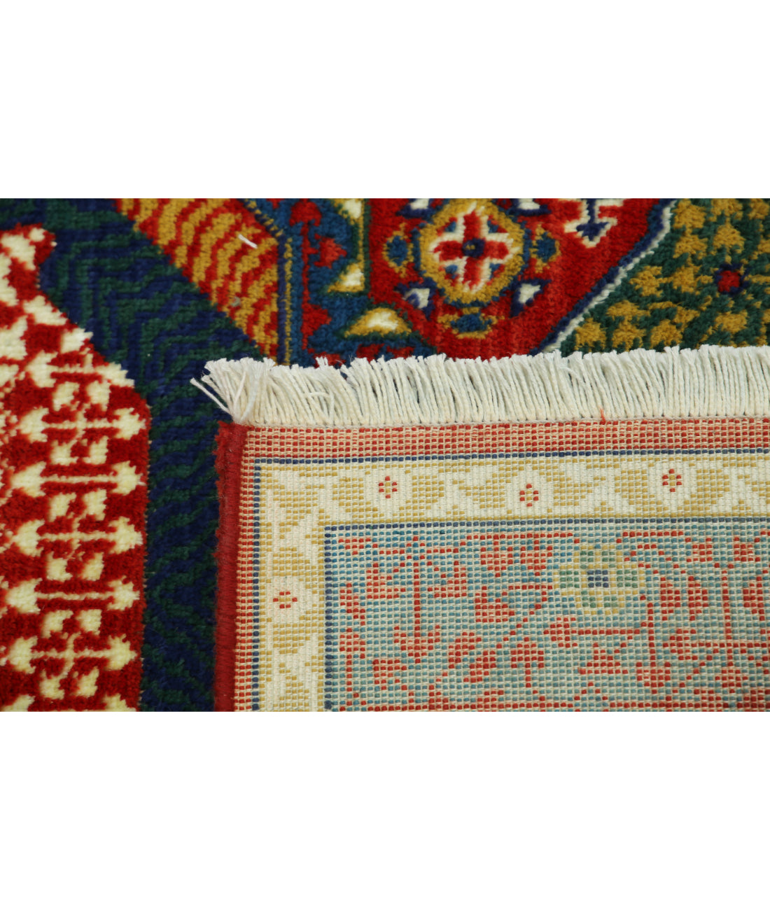 Gulshan Wool & Bamboo Silk Rug - 4'0'' x 5'10'' 4'0'' x 5'10'' (120 X 175) / Red / Blue