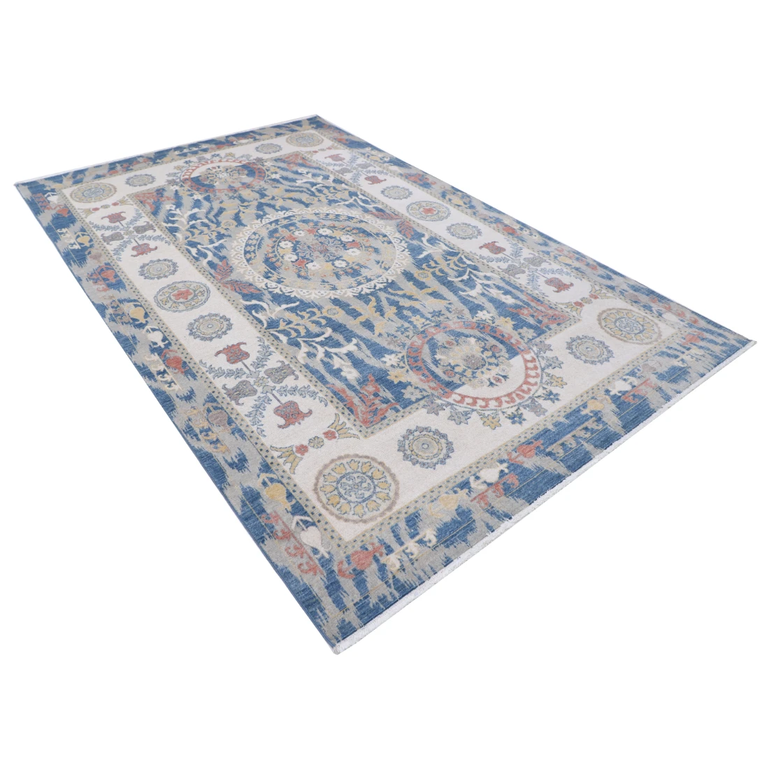 Power Loomed Ikat Wool Rug 6' 5" X 9' 11"
