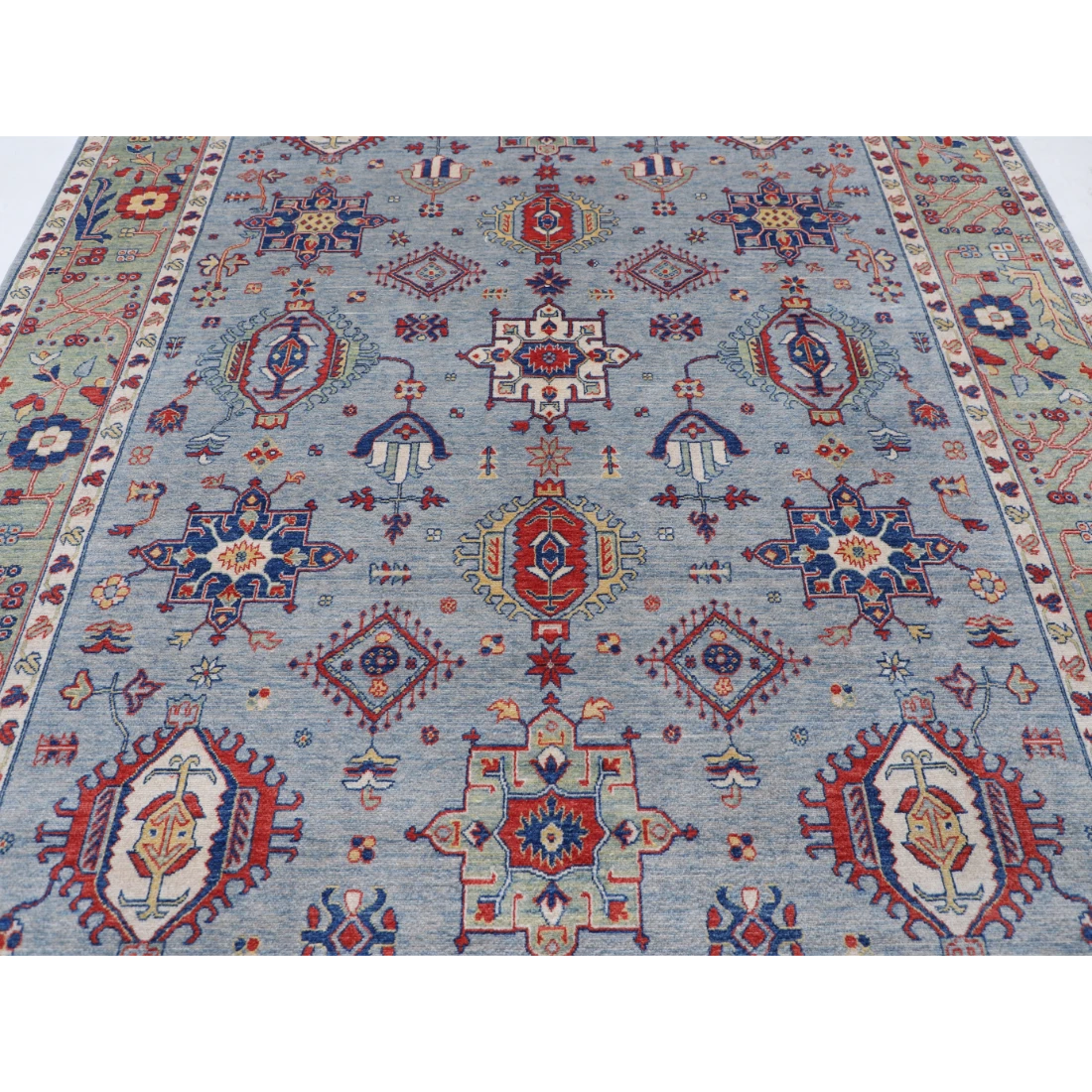 Power Loomed Kazak Wool Rug 8' 0" X 9' 11"