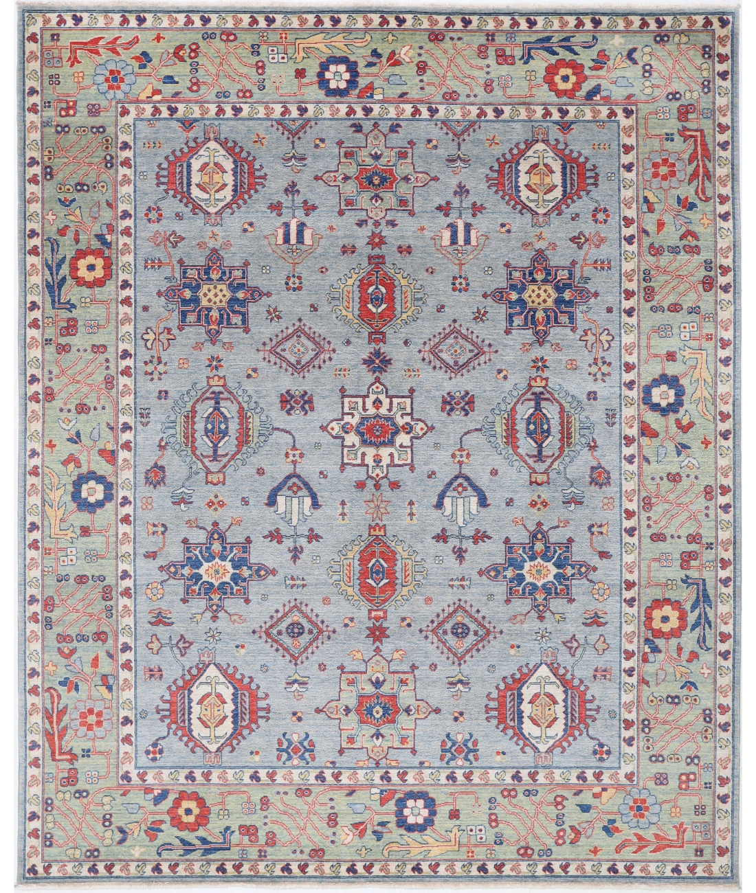 Power Loomed Kazak Wool Rug 8' 0" X 9' 11"