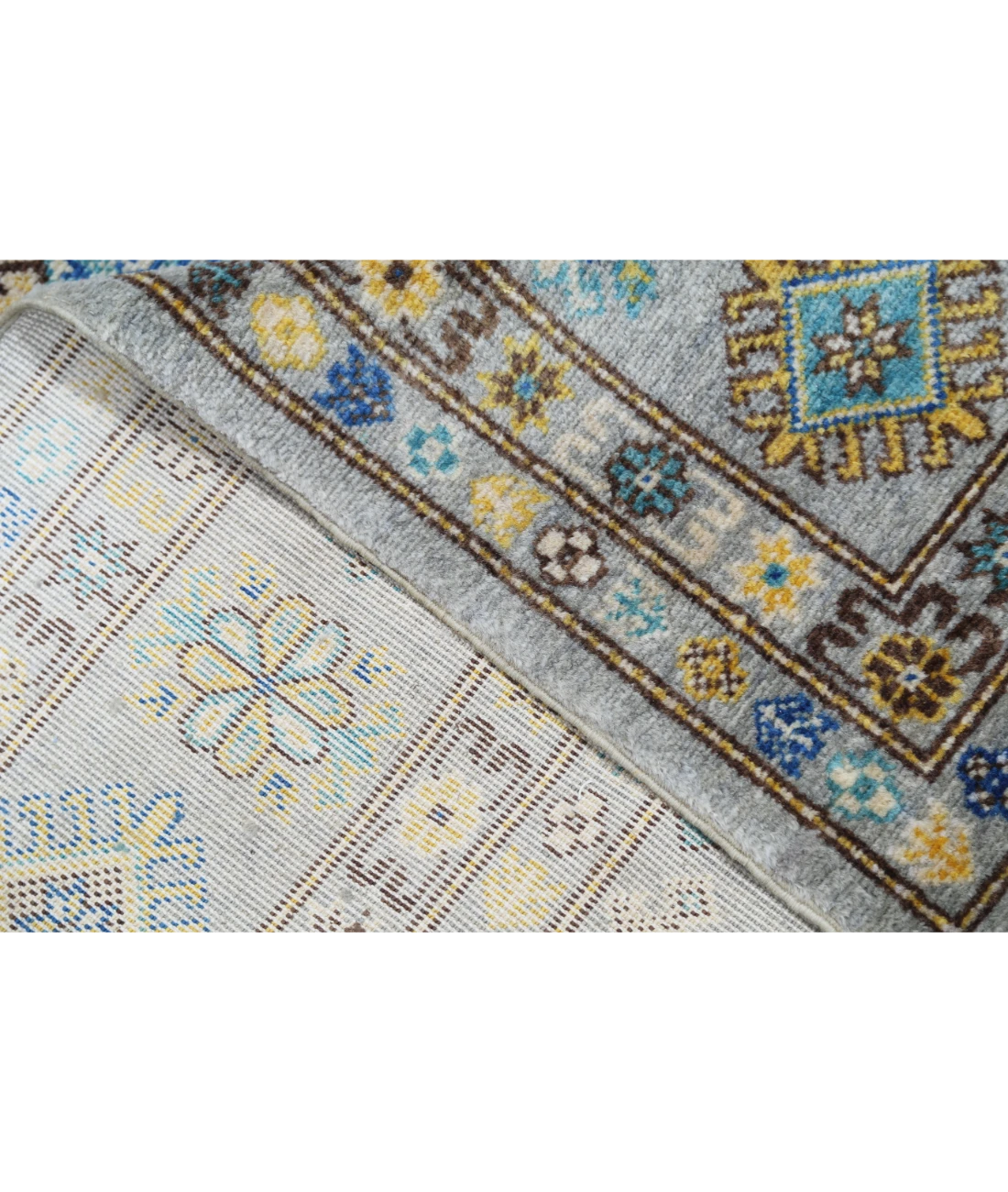 Power Loomed Kazak Wool Rug 7' 9" X 9' 5" 7' 9" X 9' 5" (236 X 287) / Grey / Grey