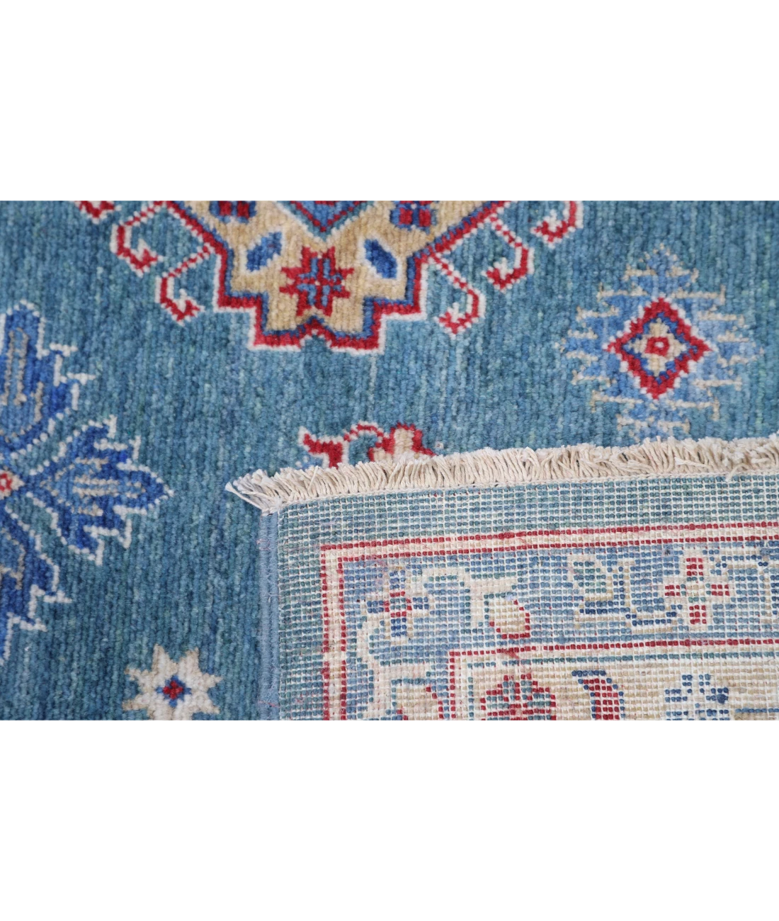 Power Loomed Kazak Wool Rug 9' 4" X 11' 8" 9' 4" X 11' 8" (284 X 356) / Green / Ivory