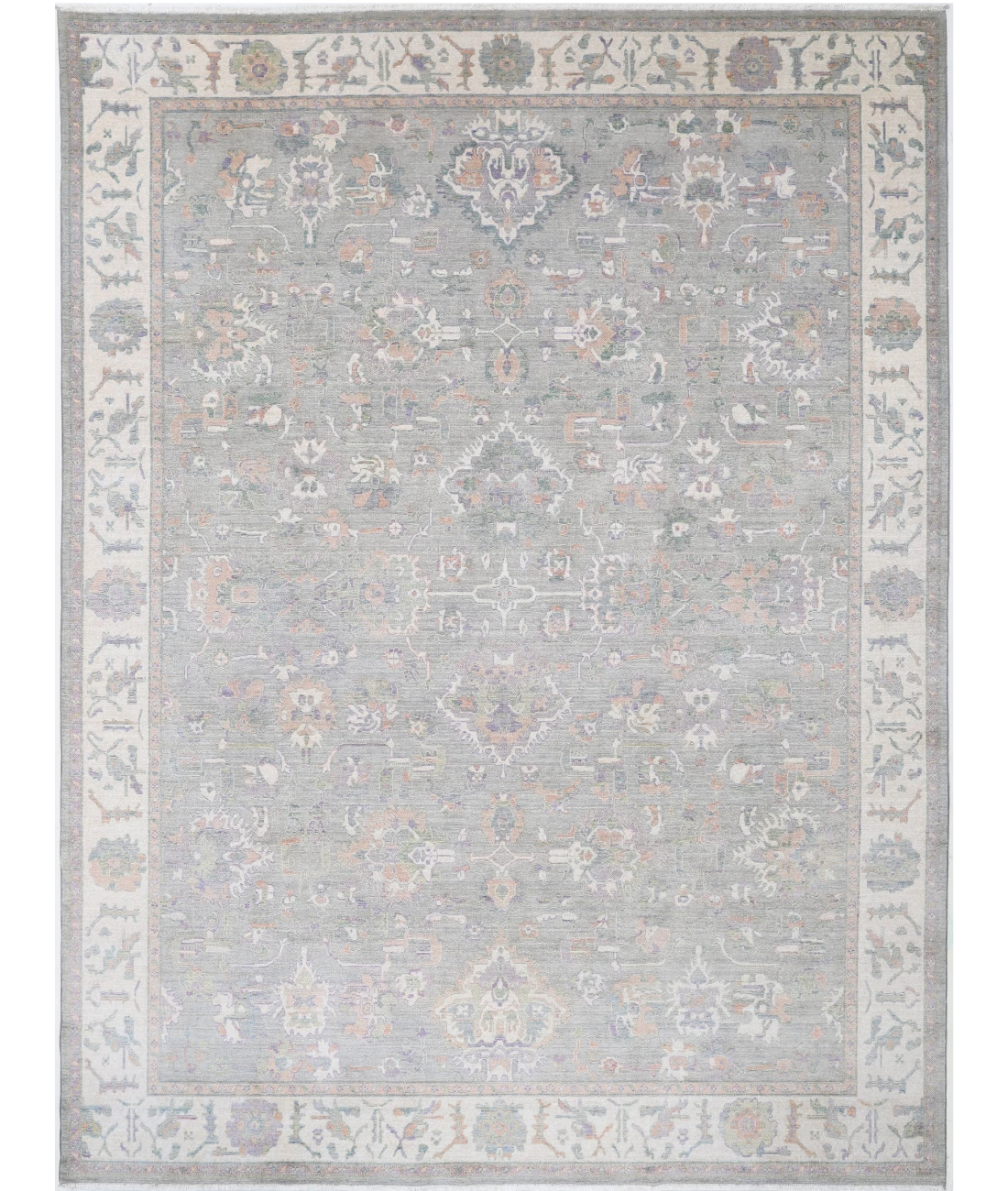 Power Loomed Lily Wool Rug 8' 10" X 12' 0" 8' 10" X 12' 0" (269 X 366) / Grey / Ivory