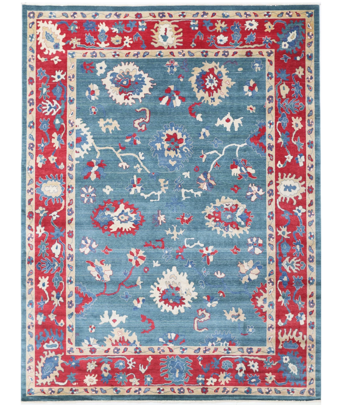 Power Loomed Lily Wool Rug 8' 11" X 11' 10" 8' 11" X 11' 10" (272 X 361) / Green / Red