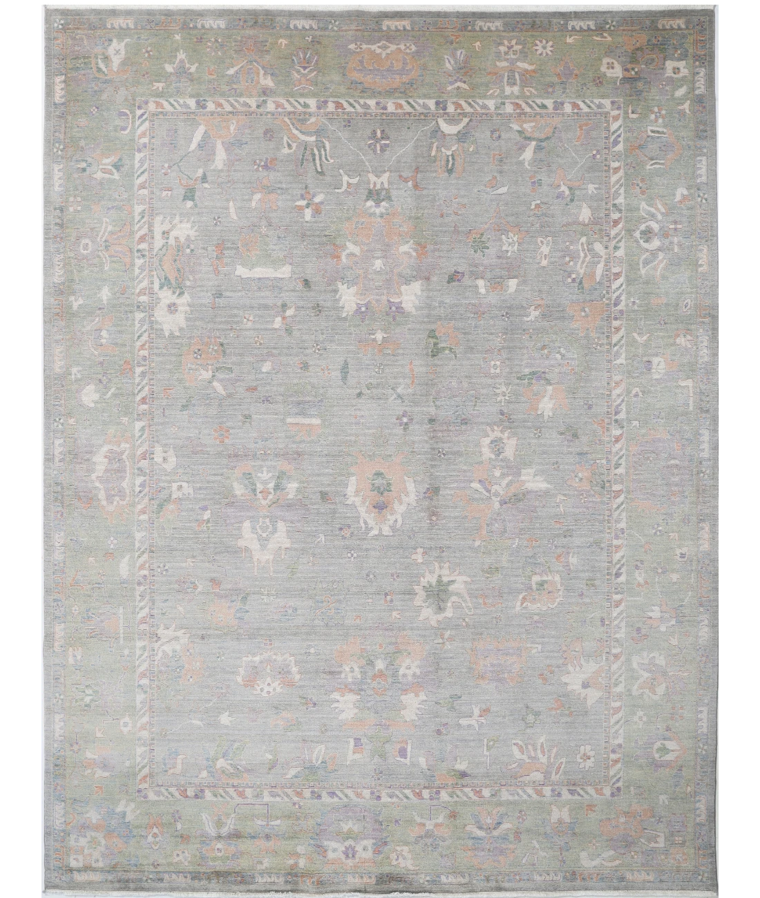 Power Loomed Lily Wool Rug 8' 10" X 11' 11" 8' 10" X 11' 11" (269 X 363) / Grey / Green