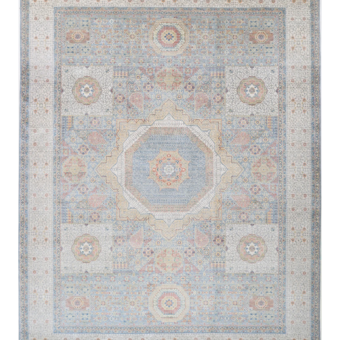 Power Loomed Mamluk Wool Rug - 8'10" × 11'10"